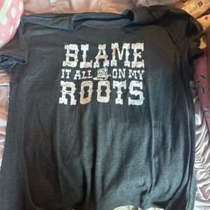 Gray Graphic T-Shirt with Text